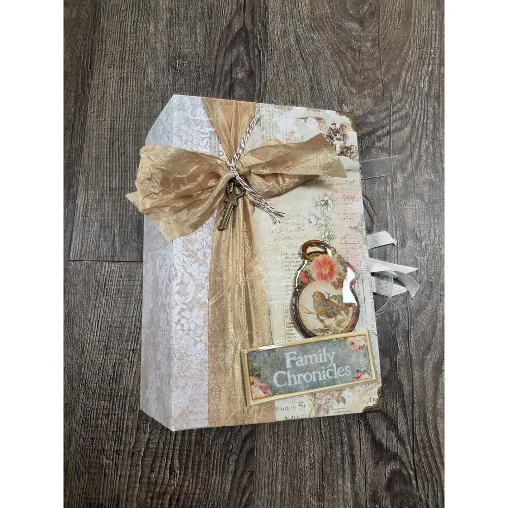 Family Chronicles Vintage Look Junk Journal Album Pre-Made Ready for Pictures